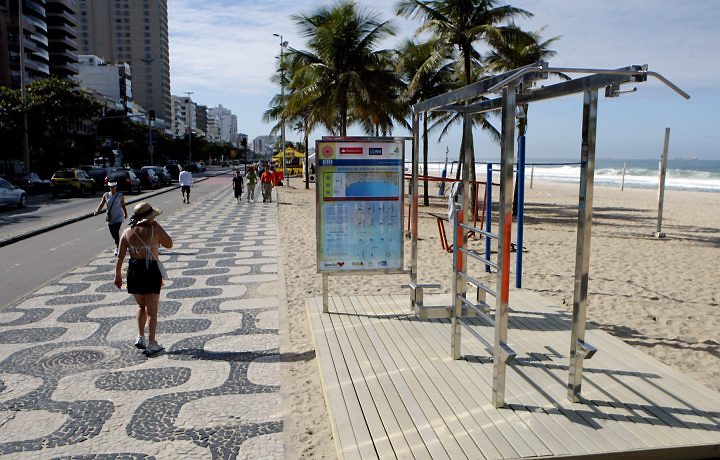 These exercise stations are everywhere on the beaches